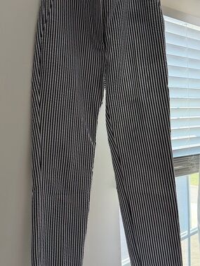 Zara Striped Navy White High-Rise Pants
